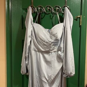 Elegant grey Off-Shoulder Dress